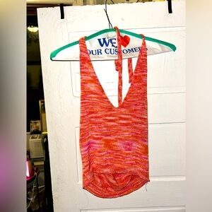 COLORFUL KNIT HALTER CROP TOP